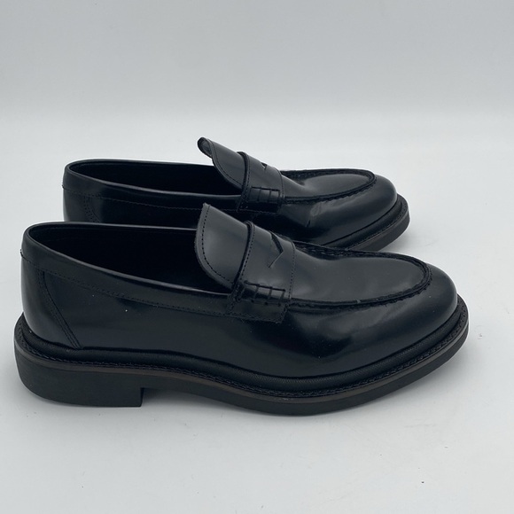 Zara Black Chunky penny Loafer shoe men 40 Y2K gothic retro casual event grandpa - Picture 6 of 15